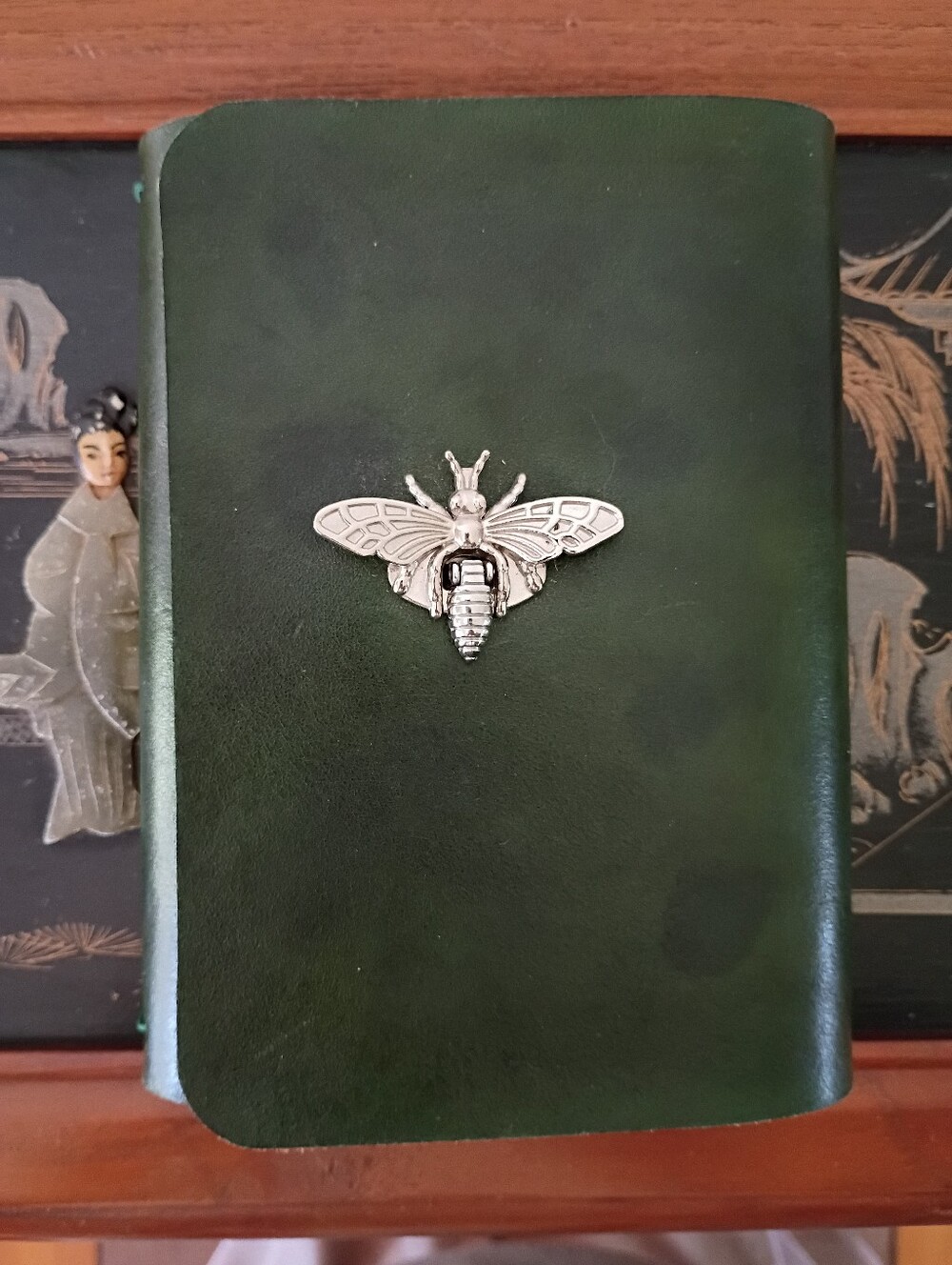 A6 Leather Spring Bee Travelers Style Cover With Two Handmade Note Books